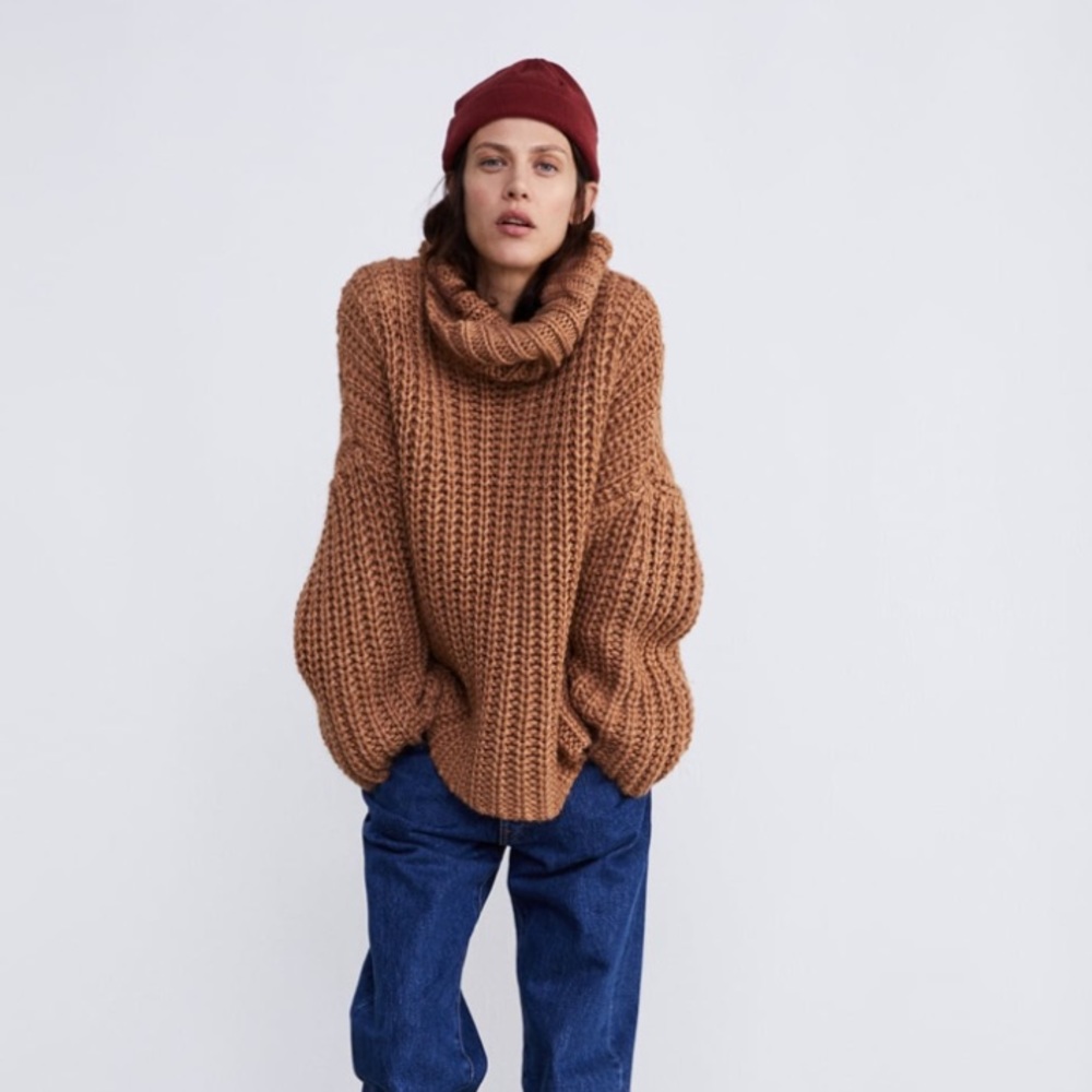 Zara Camel oversized sweater - Picture 3 of 14